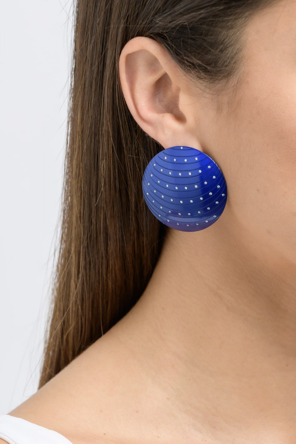 Stellar Bubble Blue Titanium Diamond Earrings