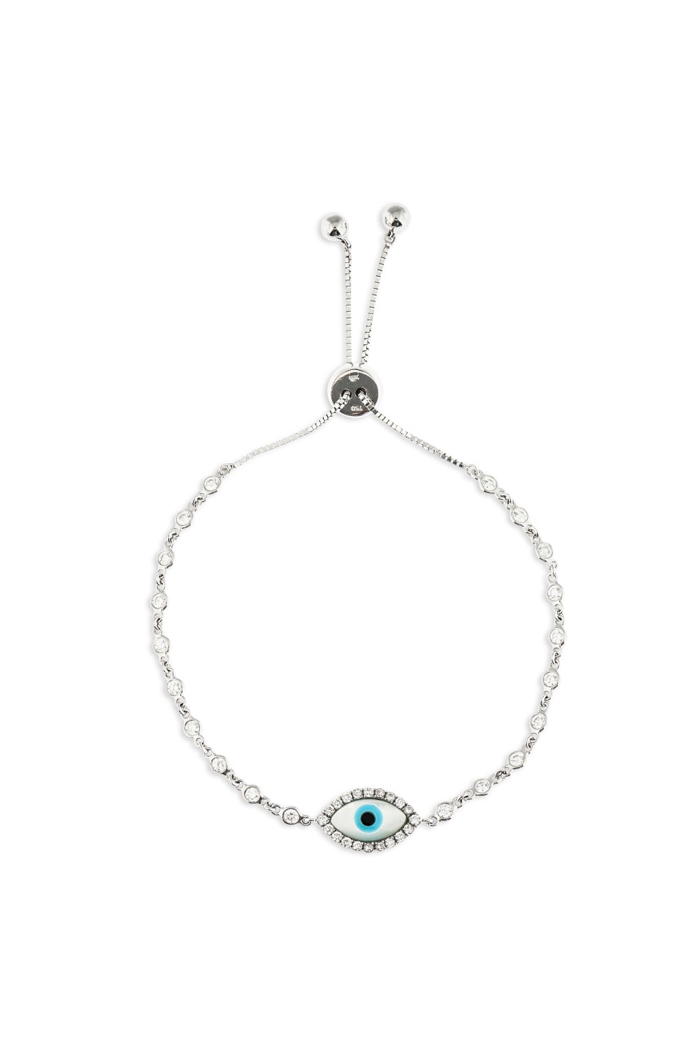 White Evil Eye Diamond Bracelet