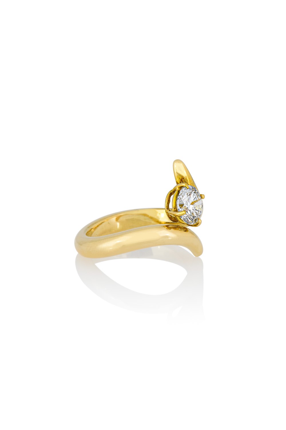 Yellow Gold Wrap Brilliant Diamond Ring