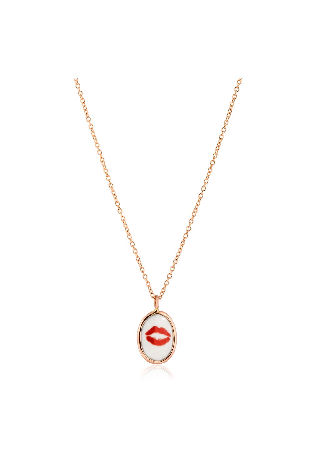 Lips Two Sided Gold Necklace