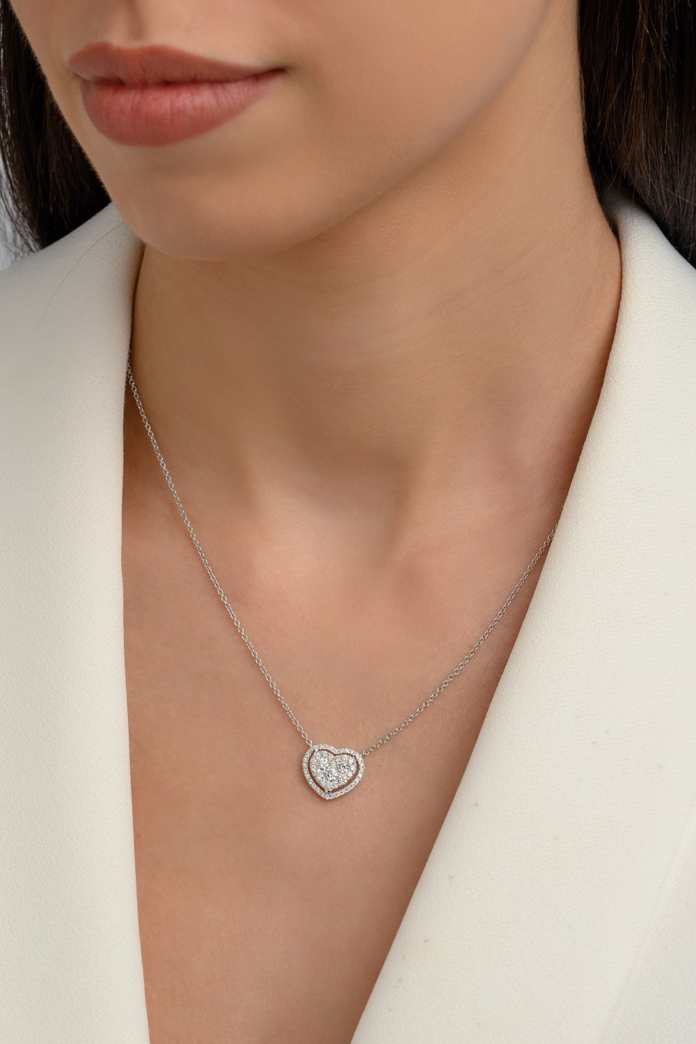 Kessaris Diamond Heart Pendant Necklace