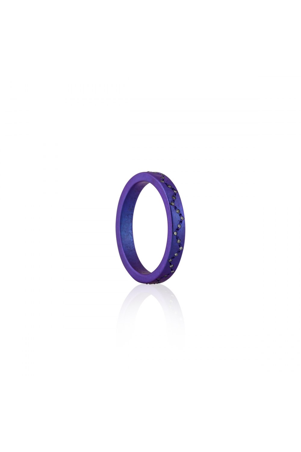 Round and Around Purple Titanium Diamond Ring