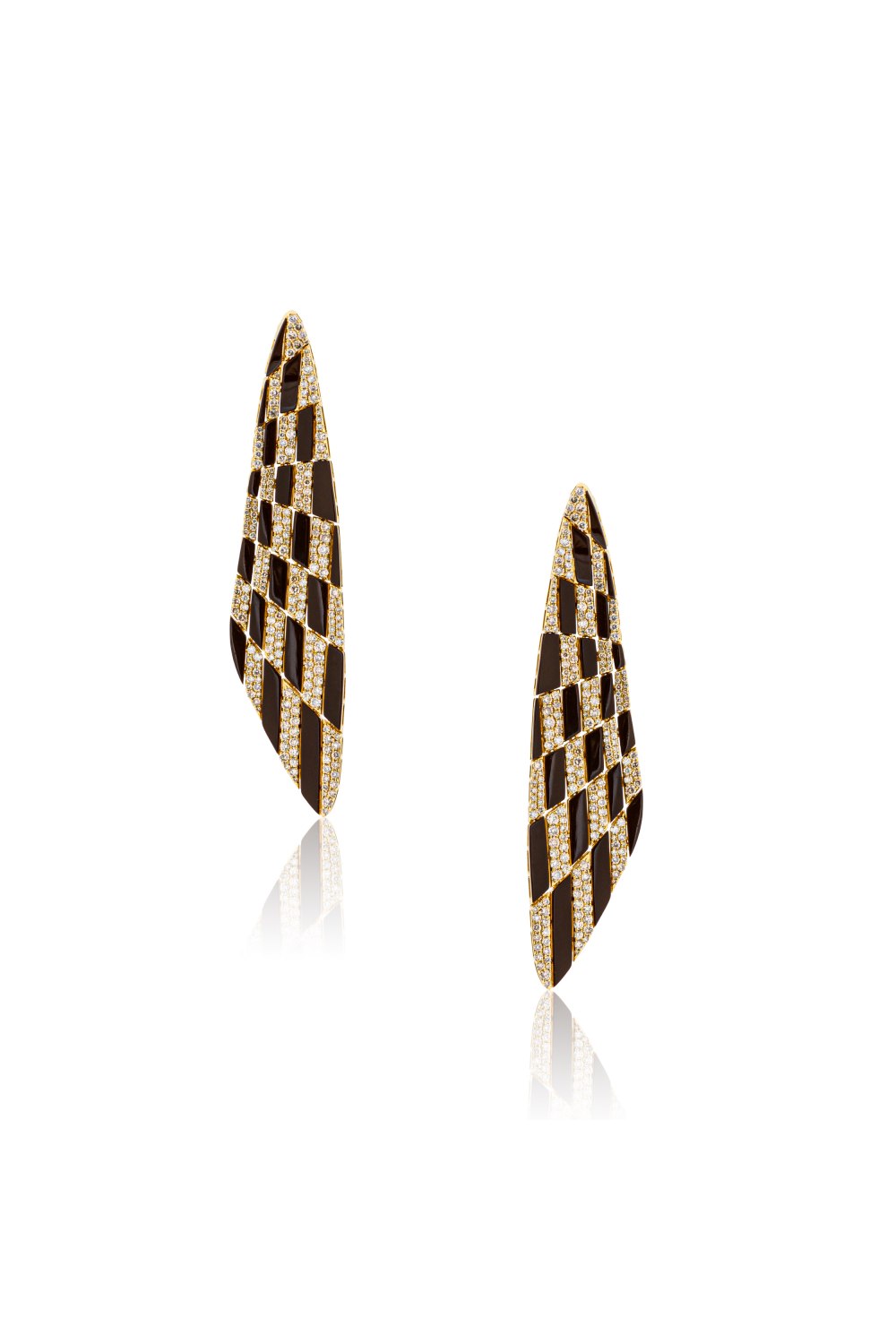 SKE.221748-Brown Ceramic and Diamond Earrings-SUTRA