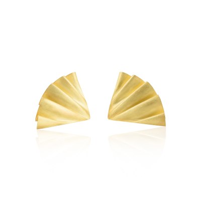 Plisse Gold Matte Earrings