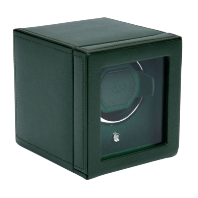 461141-Cub Single Watch Winder with Cover-Wolf-Side-green
