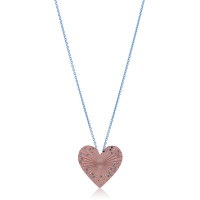 Love Titanium Sapphire Pendant Necklace
