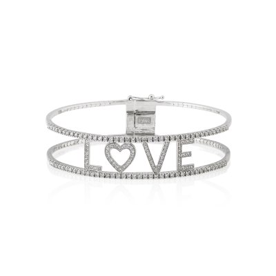 KESSARIS-Love Diamond Bangle Bracelet