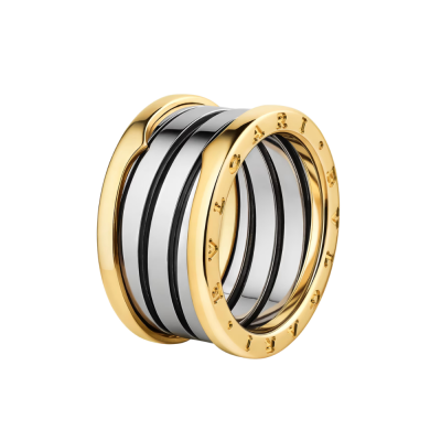 BVLGARI B.zero1 Gold & Steel Four-Band Ring