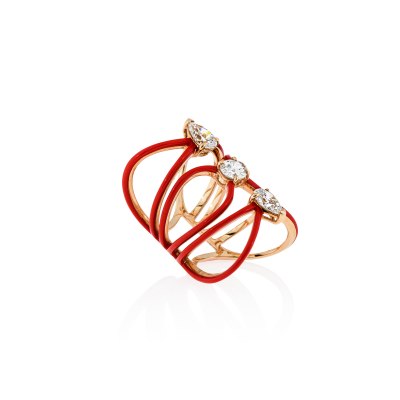 Red Ceramic Diamond Ring