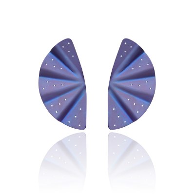 Geisha Purple Titanium and Diamond Earrings Extra Long
