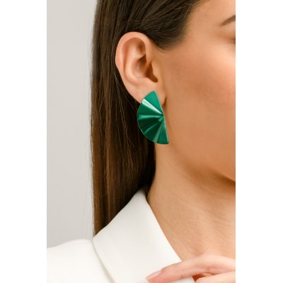 ANASTASIA KESSARIS - Geisha Nanoceramic Emerald Green Titanium Earrings Medium