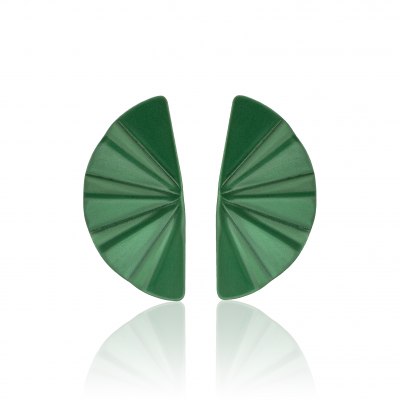 ANASTASIA KESSARIS - Geisha Nanoceramic Green Titanium Earrings Medium