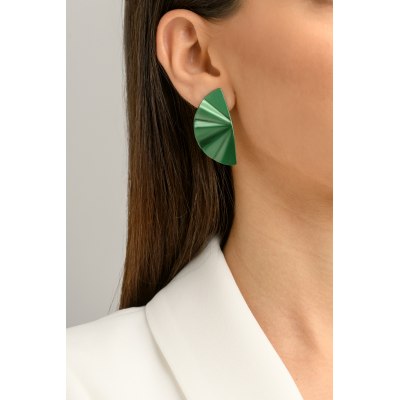 ANASTASIA KESSARIS - Geisha Nanoceramic Green Titanium Earrings Medium