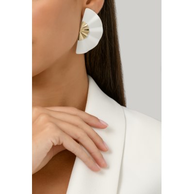 ANASTASIA KESSARIS - Golden Geisha White Titanium Earrings 