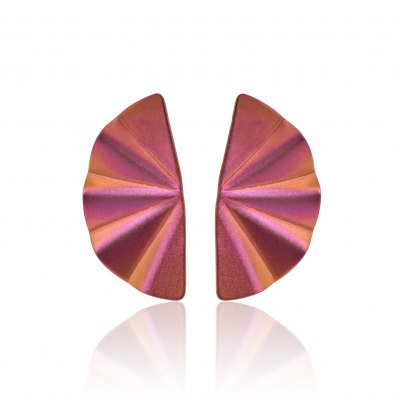 ANASTASIA KESSARIS - Geisha Dusty Pink Titanium Earrings Medium