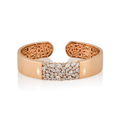 KESSARIS - Diamond Golden Cuff Bracelet
