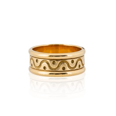 ANASTASIA KESSARIS - Gold Wavy-Carved Ring