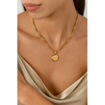 KESSARIS - Lucky Charm Happy 23 Chain Necklace Gold Plated