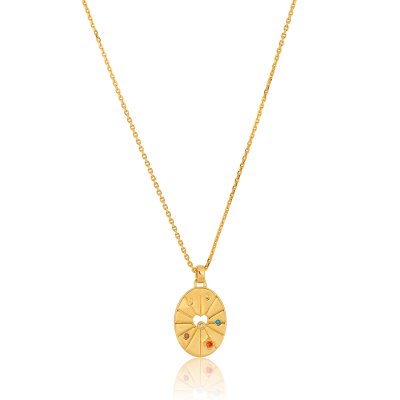 KESSARIS - Lucky Charm 2023 Solar System Necklace Gold Plated