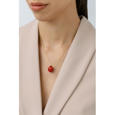 KESSARIS - Lips Easter Egg Pendant Necklace 