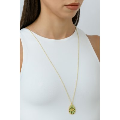KESSARIS - Beaming Green Evil Eye Easter Pendant Necklace