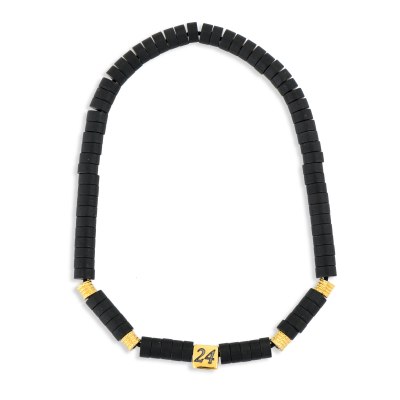 KESSARIS - Men's Lucky Charm Black Onyx Beaded Bracelet