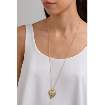 KESSARIS - Madonna Heart Diamond Necklace