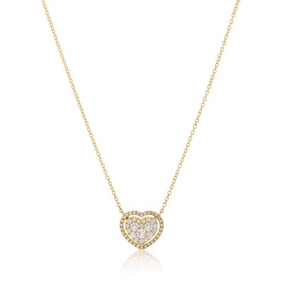 KESSARIS - Diamond Heart Pendant Necklace