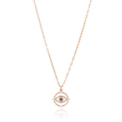 KESSARIS - Encircled Evil Eye Pendant Necklace 