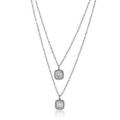 KESSARIS - Diamond Double Pendant Necklace
