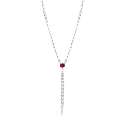 ANASTASIA KESSARIS - Diamond Ruby Lariat Necklace 