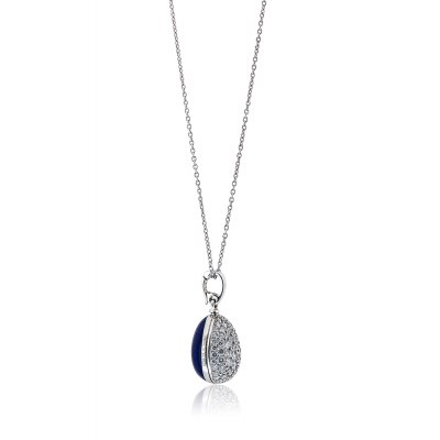 FABERGE - Diamond Royal Blue Egg Pendant Necklace