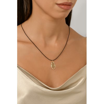 KESSARIS - Lucky Charm Light Green 3 Droplet Pendant Gold Necklace