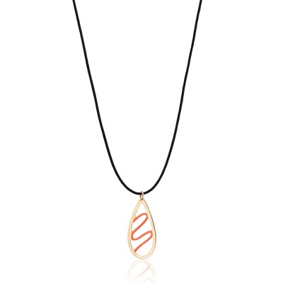 KESSARIS - Lucky Charm Orange 3 Droplet Pendant Necklace