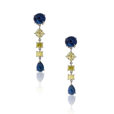 ANASTASIA KESSARIS - Sapphire Diamond Dangle Earrings