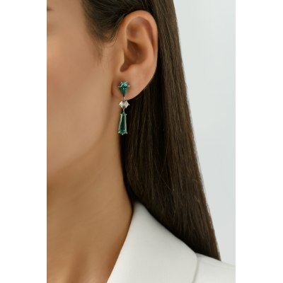 ANASTASIA KESSARIS - Diamond Tourmaline Drop Earrings
