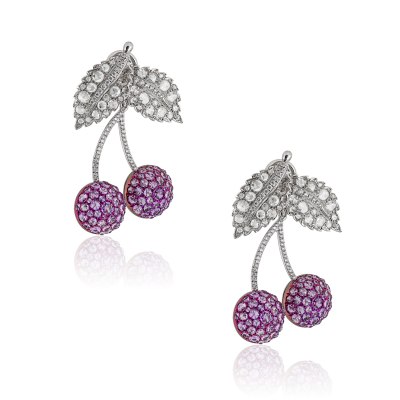 BUSATTI MILANO - Diamond Sapphire Cherry Earrings