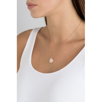 Kessaris-Diamond Cluster Emerald Pendant Necklace