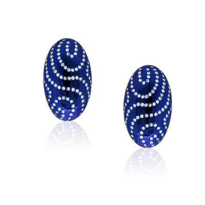 Kessaris-Diamond Deep Blue Earrings