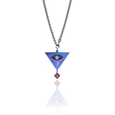 Eye Blue Titanium Diamond Pendant