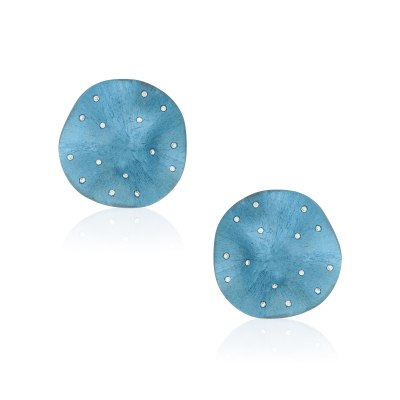 Eye Candy Light Blue Titanium Diamond Earrings