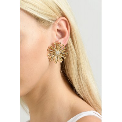 Kessaris-Golden Rays Diamond Earrings