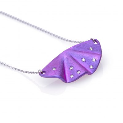 Maiko Purple Titanium and Diamond Necklace