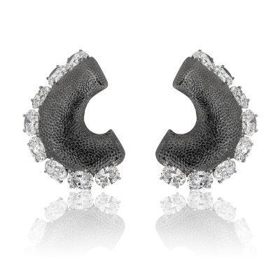 Oval Diamond Statement Earrings