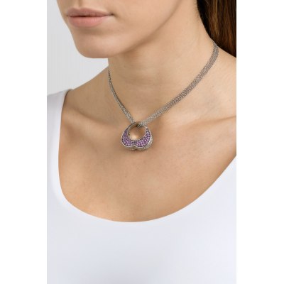 Pink Diamond Heart Pendant Necklace