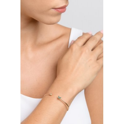 Butterfly Emerald Diamond Cuff Bracelet