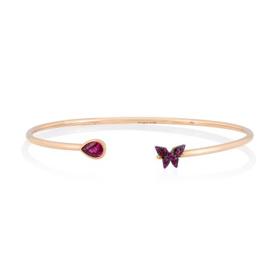 Butterfly Ruby Cuff Bracelet
