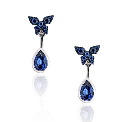 Butterfly Sapphire Ear Jacket Earrings