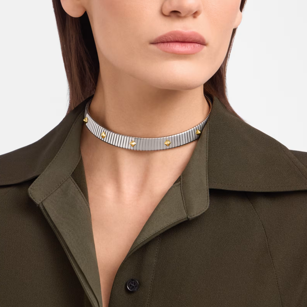 Bvlgari Tubogas Gold & Steel Necklace