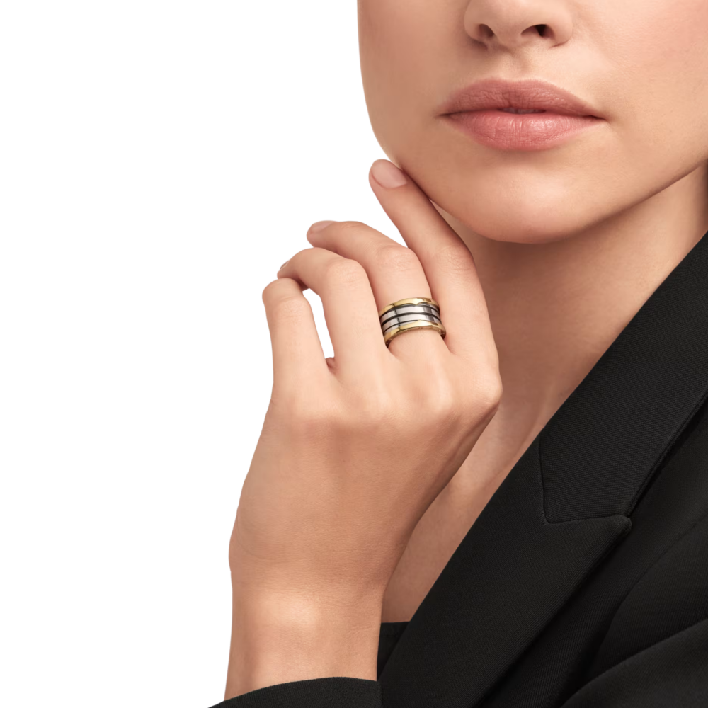 BVLGARI B.zero1 Gold & Steel Four-Band Ring